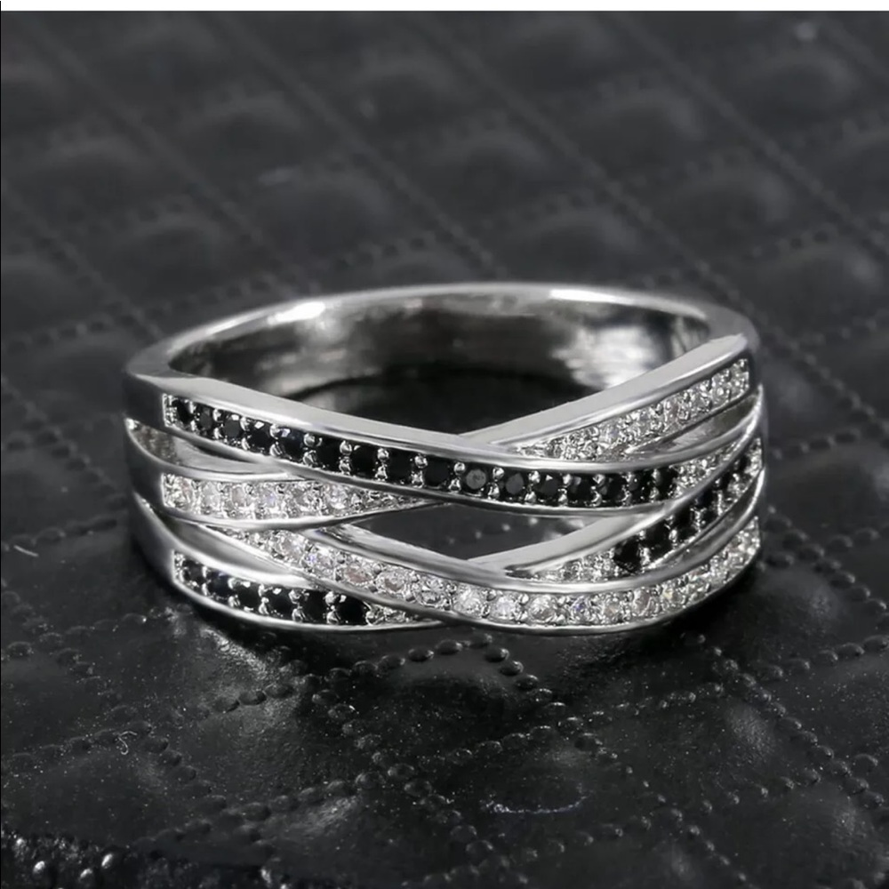 Womens new Black Sapphire 925 Jewelry Wedding Ring - Picture 3 of 5